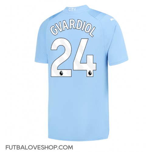Dres Manchester City Josko Gvardiol #24 Domáci 2023-24 Krátky Rukáv